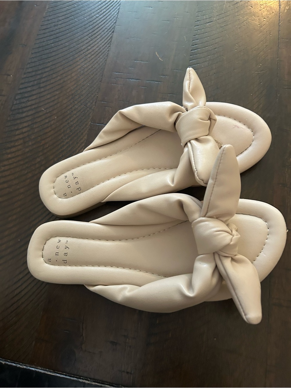 a new day Beige Knotted Slide Sandals